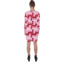 Pink Red Burgundy Pattern Stripes Asymmetric Cut-Out Shift Dress View2