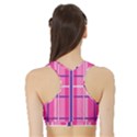 Gingham Hot Pink Navy White Sports Bra with Border View2