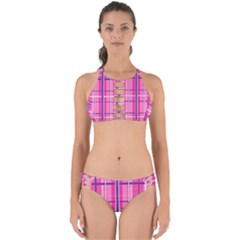 Gingham Hot Pink Navy White Perfectly Cut Out Bikini Set by Nexatart