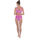 Gingham Hot Pink Navy White Bandaged Up Bikini Set  View2