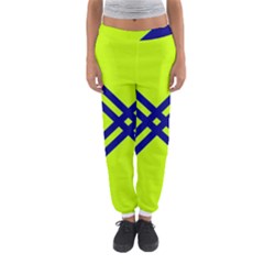 Stripes Angular Diagonal Lime Green Women s Jogger Sweatpants by Nexatart