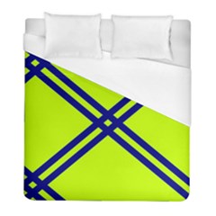 Stripes Angular Diagonal Lime Green Duvet Cover (full/ Double Size) by Nexatart