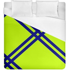 Stripes Angular Diagonal Lime Green Duvet Cover (king Size) by Nexatart