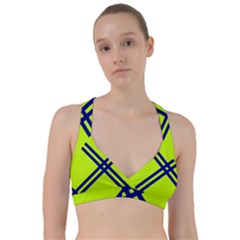 Stripes Angular Diagonal Lime Green Sweetheart Sports Bra by Nexatart