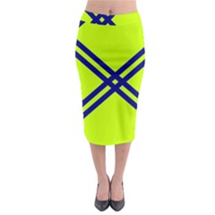 Stripes Angular Diagonal Lime Green Midi Pencil Skirt by Nexatart