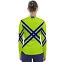 Stripes Angular Diagonal Lime Green V-Neck Long Sleeve Top View2