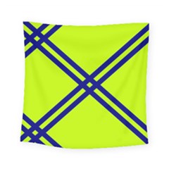 Stripes Angular Diagonal Lime Green Square Tapestry (small) by Nexatart