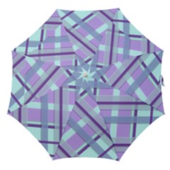 Diagonal Plaid Gingham Stripes Straight Umbrellas by Nexatart