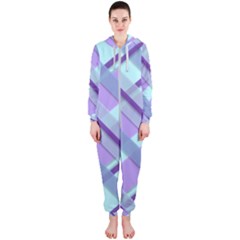 Diagonal Plaid Gingham Stripes Hooded Jumpsuit (ladies)  by Nexatart