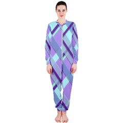 Diagonal Plaid Gingham Stripes Onepiece Jumpsuit (ladies)  by Nexatart