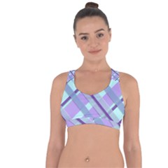 Diagonal Plaid Gingham Stripes Cross String Back Sports Bra by Nexatart