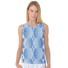 Blue Monochrome Geometric Design Women s Basketball Tank Top by Nexatart