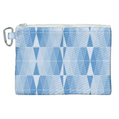 Blue Monochrome Geometric Design Canvas Cosmetic Bag (xl) by Nexatart