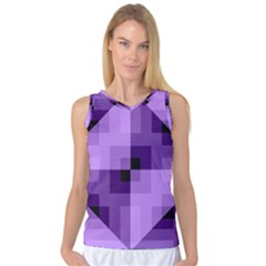 Purple Geometric Cotton Fabric Women s Basketball Tank Top by Nexatart