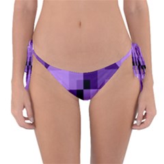 Purple Geometric Cotton Fabric Reversible Bikini Bottom by Nexatart