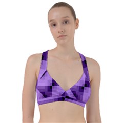 Purple Geometric Cotton Fabric Sweetheart Sports Bra by Nexatart