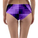 Purple Geometric Cotton Fabric Reversible Mid-Waist Bikini Bottoms View4