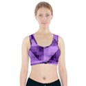 Purple Geometric Cotton Fabric Sports Bra With Pocket View1