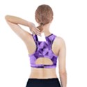 Purple Geometric Cotton Fabric Sports Bra With Pocket View2