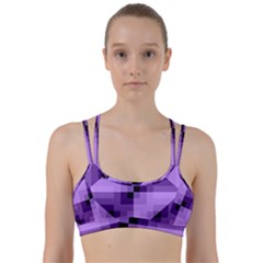 Purple Geometric Cotton Fabric Line Them Up Sports Bra by Nexatart