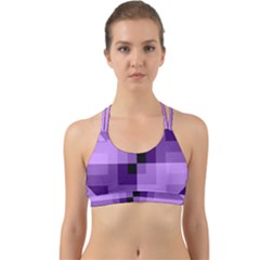 Purple Geometric Cotton Fabric Back Web Sports Bra by Nexatart