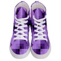 Purple Geometric Cotton Fabric Women s Hi-Top Skate Sneakers View1