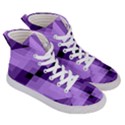 Purple Geometric Cotton Fabric Women s Hi-Top Skate Sneakers View3