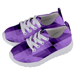 Purple Geometric Cotton Fabric Kids  Lightweight Sports Shoes by Nexatart