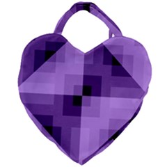 Purple Geometric Cotton Fabric Giant Heart Shaped Tote