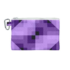 Purple Geometric Cotton Fabric Canvas Cosmetic Bag (medium) by Nexatart