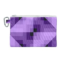 Purple Geometric Cotton Fabric Canvas Cosmetic Bag (large) by Nexatart