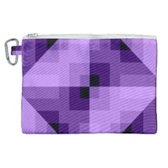 Purple Geometric Cotton Fabric Canvas Cosmetic Bag (xl)