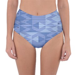 Texture Wood Slats Geometric Aztec Reversible High-waist Bikini Bottoms by Nexatart