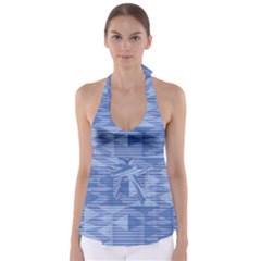 Texture Wood Slats Geometric Aztec Babydoll Tankini Top by Nexatart