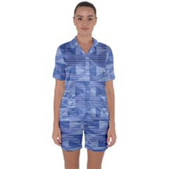 Texture Wood Slats Geometric Aztec Satin Short Sleeve Pyjamas Set by Nexatart