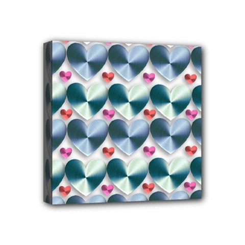 Valentine Valentine S Day Hearts Mini Canvas 4  X 4  by Nexatart