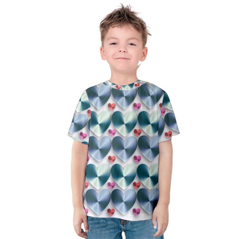 Valentine Valentine S Day Hearts Kids  Cotton Tee by Nexatart