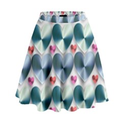 Valentine Valentine S Day Hearts High Waist Skirt by Nexatart