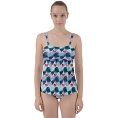 Valentine Valentine S Day Hearts Twist Front Tankini Set by Nexatart