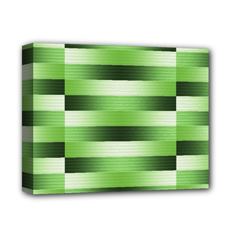 Pinstripes Green Shapes Shades Deluxe Canvas 14  X 11  by Nexatart