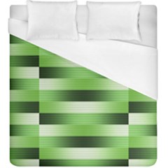 Pinstripes Green Shapes Shades Duvet Cover (king Size) by Nexatart