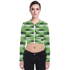 Pinstripes Green Shapes Shades Bomber Jacket by Nexatart