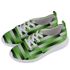 Pinstripes Green Shapes Shades Women s Lightweight Sports Shoes