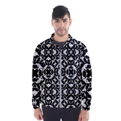 Black And White Geometric Pattern Wind Breaker (men) by dflcprints