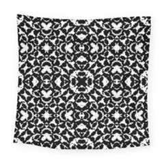 Black And White Geometric Pattern Square Tapestry (large) by dflcprints