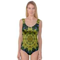 Fantasy Plumeria Decorative Real And Mandala Princess Tank Leotard  by pepitasart