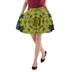 Fantasy Plumeria Decorative Real And Mandala A-line Pocket Skirt by pepitasart