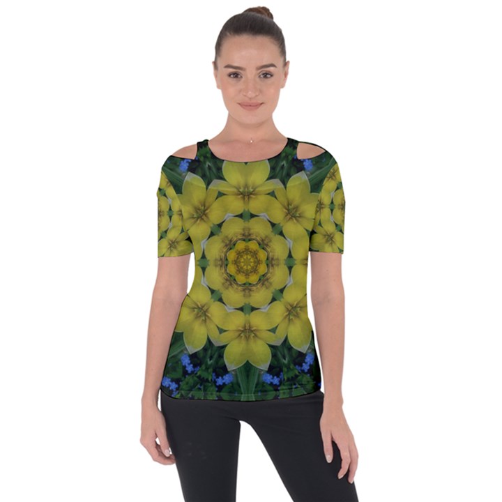 Fantasy Plumeria Decorative Real And Mandala Short Sleeve Top