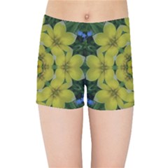 Fantasy Plumeria Decorative Real And Mandala Kids Sports Shorts by pepitasart