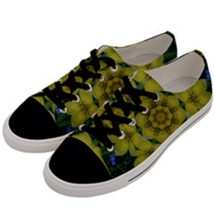 Fantasy Plumeria Decorative Real And Mandala Men s Low Top Canvas Sneakers by pepitasart